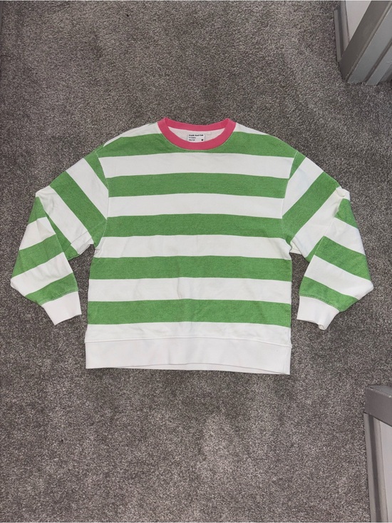 Frank & Oak Other - Frank & Oak- SIZE XS -100% Cotton- Striped Green & White Crewneck Sweater